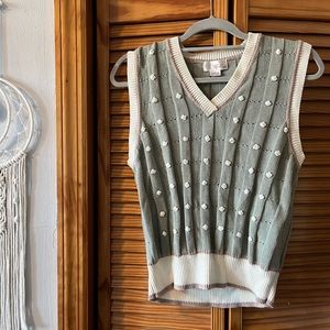 Sage green sweater vest